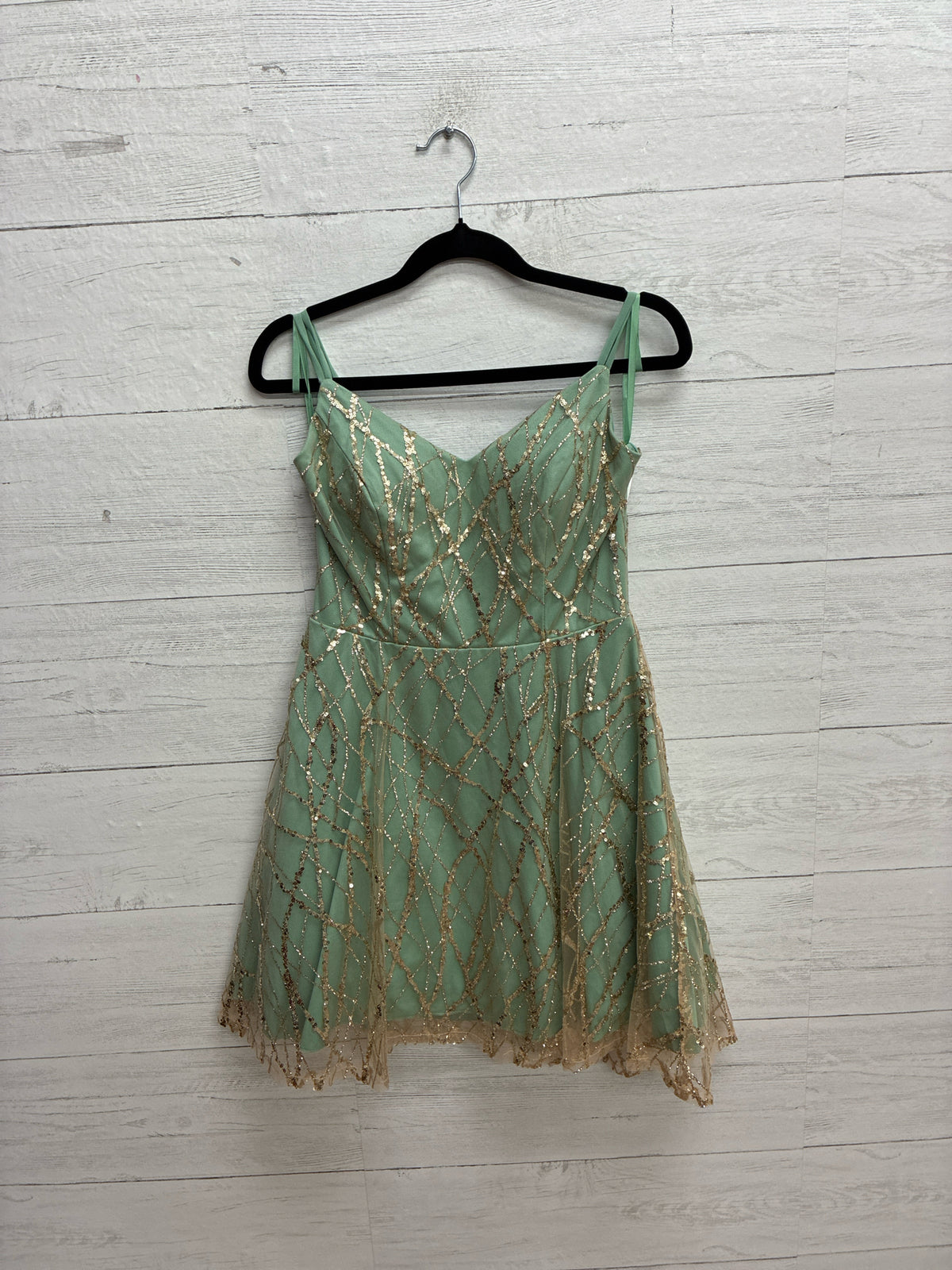 Size 7 Say Yes to Prom GREEN/GOLD GOWN