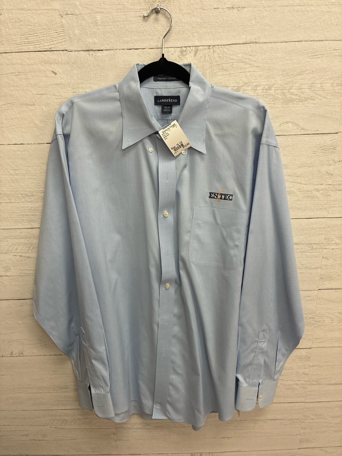 Size 16 1/2 lands end Blue Mens Shirt