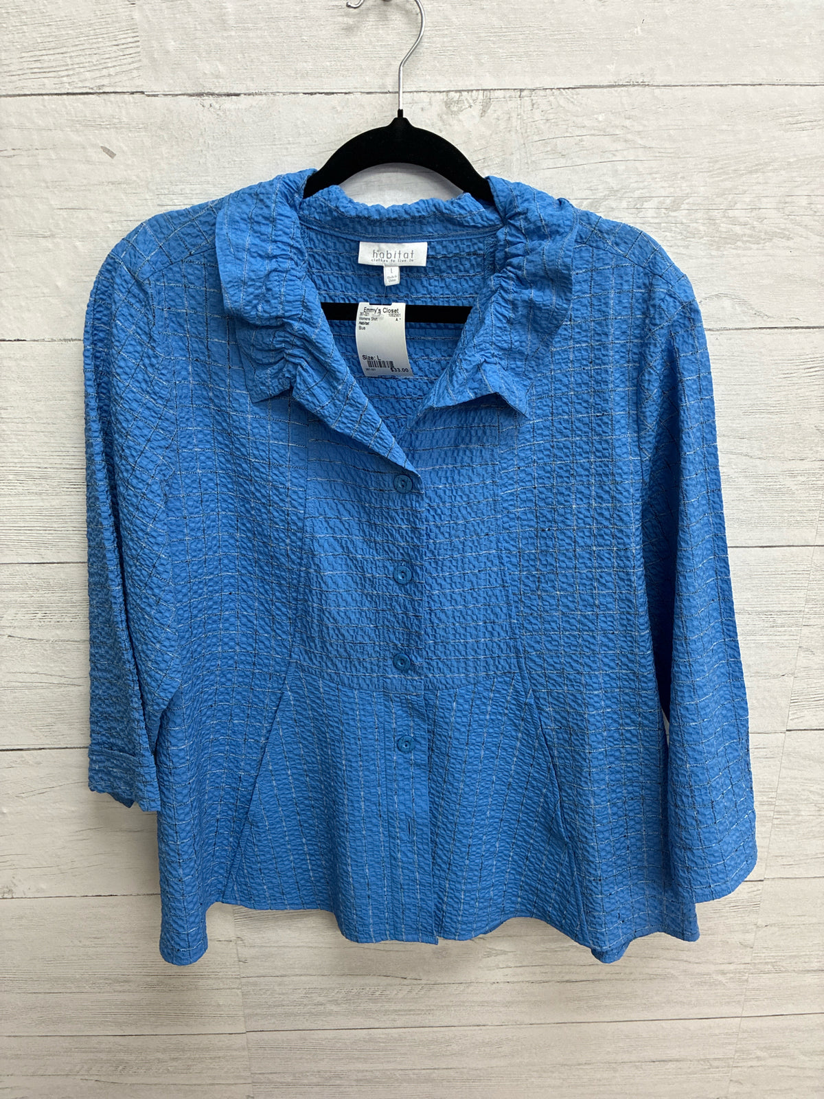 Size L Habitat Blue Womens Shirt