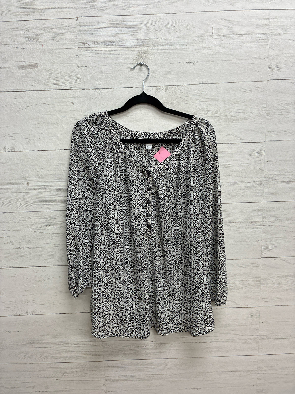 Size L Croft & Barrow Black/White Womens Shirt
