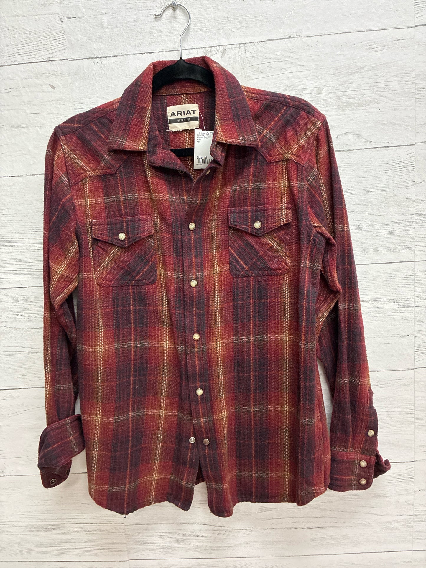 Size M Ariat Red Womens Shirt